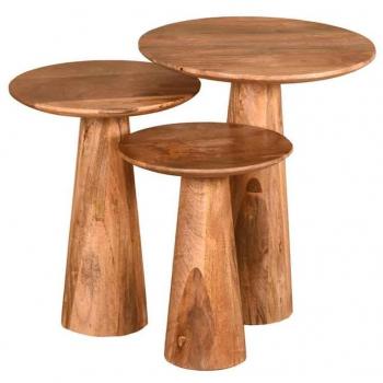 Mesa Auxiliar ORIGEN Home Decor Marrón 60x50x50cm 2 U Mueble Auxiliar 30502