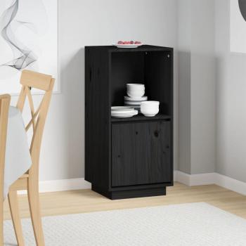 Aparador negro de madera maciza de pino 38x35x80 cm