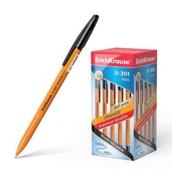 Bolígrafo ErichKrause R-301 Naranja 0.7mm Cuerpo Hexagonal Opaco Tinta de Secado Rápido - Pack de 50