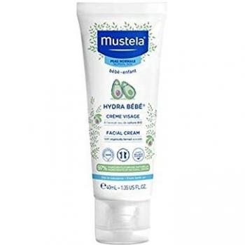 Mustela Hydra Bébé Facial Cream 40ml - Moisturizing cream for babies, suitable for sensitive skin, enriched with natural ingredients, hypoallergenic, provides hydration and protection, dermatologically tested