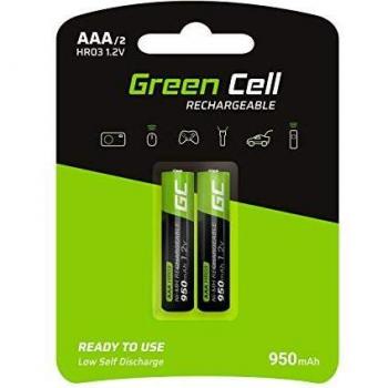 Green Cell GR07 AAA 950mAh 1.2V HR03 Ni-MH Rechargeable Batteries (2-Pack)