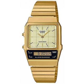 Casio Classic AQ-800EG-9AEF Unisex Analog-Digital Quartz Watch with Gold Ion Plated Stainless Steel Case and Beige Dial