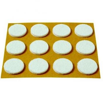 Brinox B70730B Deslizadores fieltro, Blanco, Diámetro 20 mm, Set de 12 Piezas
