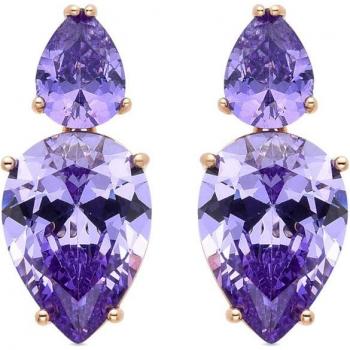 Pendientes Luxenter Lixwi con Circonita Amatista acabados en oro amarillo de 18K