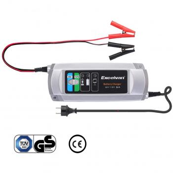 Excelvan C9305 - Cargador de Baterias de Coche, 5A, 6/12V, 3 Pasos Cargador Automático Inteligente, para Baterías de Plomo-Ácido
