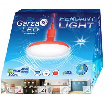 Garza Pendant Light LED 12W E27 Red - Lámpara Colgante de Techo con Luz LED de 12W E27 en Color Rojo