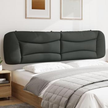 Cabecero de cama acolchado tela gris oscuro 200 cm Vidaxl
