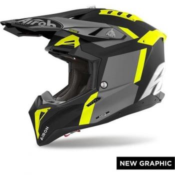 Airoh Casco de Cross Aviator 3 Glory Amarillo Mate