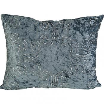 Cojín terciopelo Romimex azul oscuro 30 x 40 x 10 cm, 350 gramos