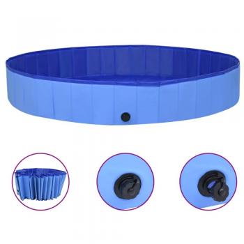 vidaXL Foldable Dog Swimming Pool Blue 300x40 cm PVC