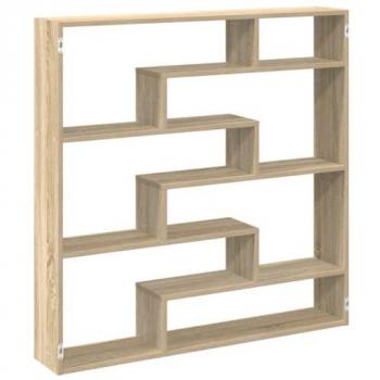 Estante Cubo de Pared 7 Compartimentos Madera Aglomerada Roble Sonoma