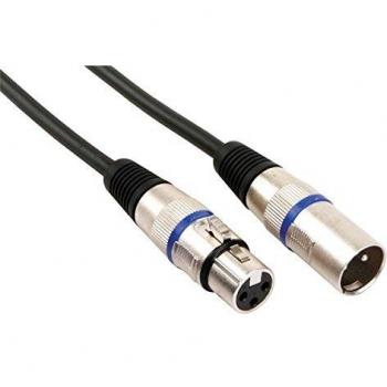 Cable XLR macho a XLR hembra de 6m, color negro