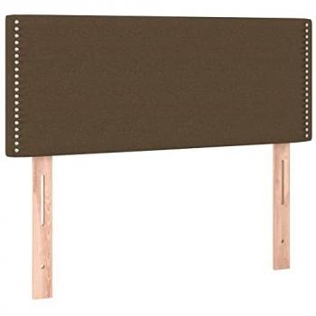 Cabecero con LED de tela marrón oscuro 100x5x78/88 cm