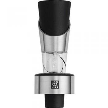 Zwilling - Decantador de Vino Profesional con Tapón Aireador y Espiral en Acero Inoxidable, Antigoteo, Elegante
