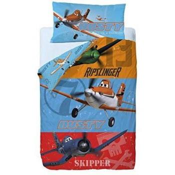 Disney Aviones Heros Saco nórdico de 2 Piezas para Cama de 90 cm, Mezcla De Algodón, Multicolor, 25x90x190 cm
