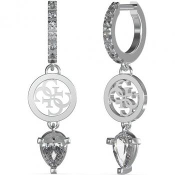 Pendientes Guess Mujer HUGGIE ME JUBE03141JWRHT-U de acero inoxidable con aro colgante, logo y circonita