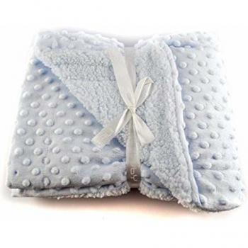 Interbaby 00891-01 - Manta Burbujas con Borreguillo para Bebés en Color Azul, unisex