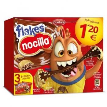 GALLETAS FLAKES NOCILLA CUETARA 3X35 GR