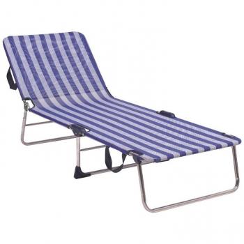 Tumbona de playa Alco Multiposición Blanco Azul marino