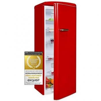 Exquisit Frigorífico una puerta retro RKS325-V-H-160F rojo