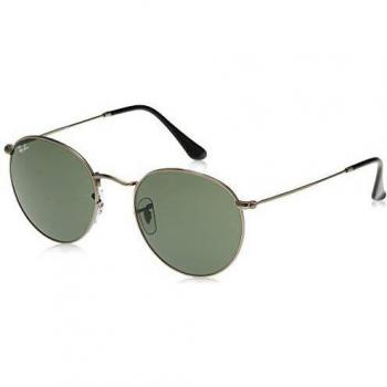 Ray-Ban Round Metal RB3447 029 Gunmetal Green Sunglasses 50mm Unisex