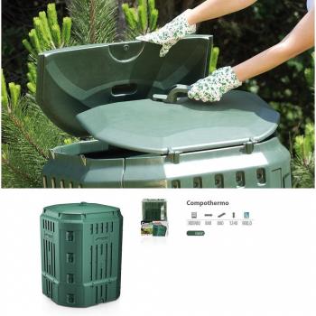 Prosperplast Planta de Compostaje COMPOTHERMO 900L - Compacto y Eficiente, dimensiones (mm) 1010x1010x1280, color Verde