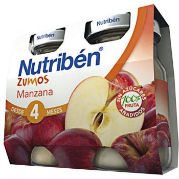 Nutribén Zumo de Manzana, Pack Doble 130ml cada uno