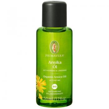 Aceite de Árnica Ecológico Primavera, 50 ml - Aceite ecológico para aromaterapia, propiedades antiinflamatorias y analgésicas, elaborado con ingredientes 100% naturales