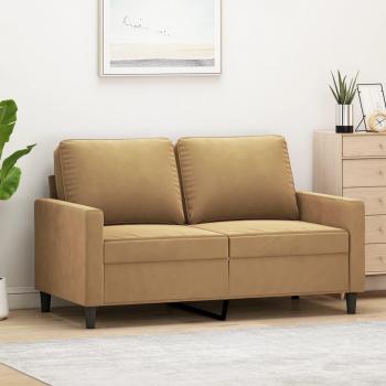 Sofá de 2 plazas de terciopelo marrón 120 cm Vidaxl
