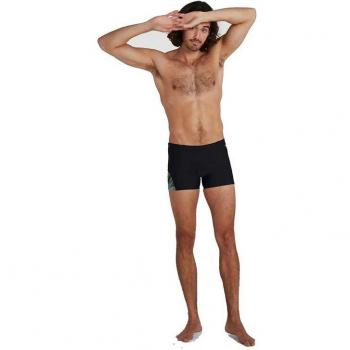 Bañador de natación Speedo Allover V-Cut Aquashort M Negro