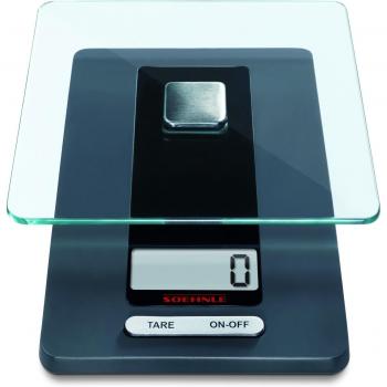 Soehnle Báscula de cocina Fiesta con gran pantalla LCD, peso digital con función de tara, balanza electrónica con precisión desde 1 g