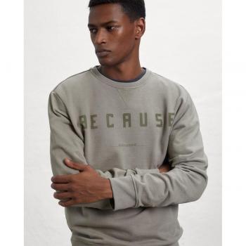 Sudadera Ecoalf Gris con Puños y Dobladillo de Canalé