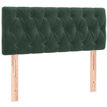 Cabecero con LED de terciopelo verde oscuro 100x7x78/88 cm
