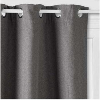 Cortina aislante de poliéster 'Tim' con ojales - gris 140 x 260 cm