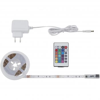 Tira LED RGB de 5 m con control remoto IR, autoadhesiva y regulable
