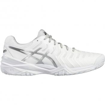 Asics Hombres Gel-Resolution 7 Zapatillas De Tenis Zapatilla Todas Las Superficies Blanco - Plateado 39
