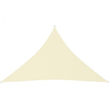Toldo de vela triangular de tela Oxford crema 4x4x5,8 m