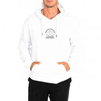 La Martina - Sudadera con Capucha de Algodón 100% para Hombre, Corte Cómodo, Color Blanco Óptico, Talla S