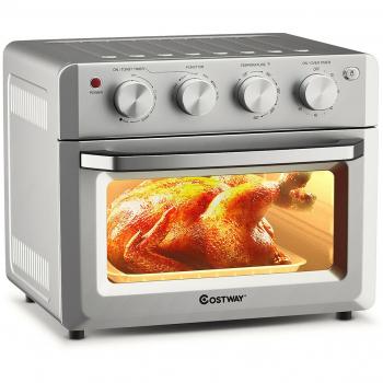 Costway 19-Quart Dehydrate Convection Air Fryer Toaster Oven with 5 Accessories - Costway 7-in-1 Air Fryer Toast