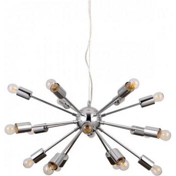 Lámpara colgante moderna Theo Chrome 18 luces E27 Italux