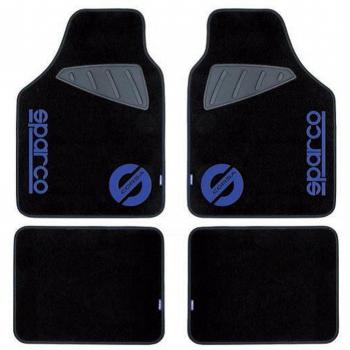 Sparco Corsa SPC1900A Juego de 4 alfombrillas para el coche, diseño de logo de la marca, color azul