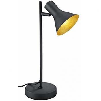 Lámpara de mesa Nina E14 diseño moderno negro y oro 1 foco