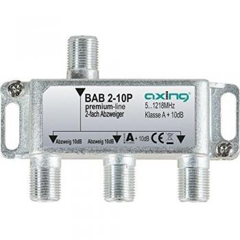 Divisor de TV Axing BAB 2-10P, 2 vías, 5 - 1218 MHz, 10 dB