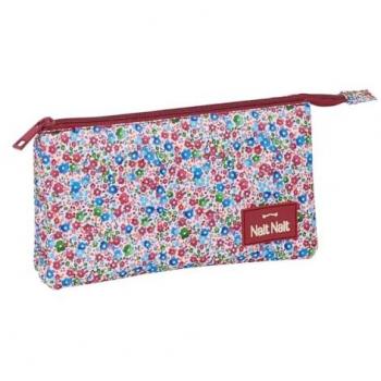 Porta lápices Safta Flores Coimbra Burdeos - Producto con Licencia Oficial - Material Duradero y Resistente - Dimensiones 22x12x3 cm