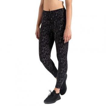 Dare 2b Women's Quick-Drying Influential 7/8 Gym Leggings - Size 10 Black Dash Print