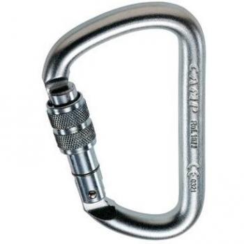 Mosquetón de acero D Pro Lock con rosca para protección contra caídas
