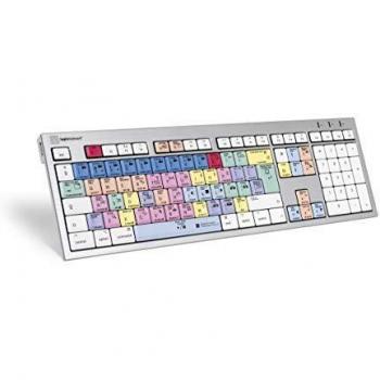 Teclado USB QWERTY Inglés Blanco para Adobe Premiere Pro CC Mac con Chip macOS® Integrado y Mecanismo de Llave de Tijera