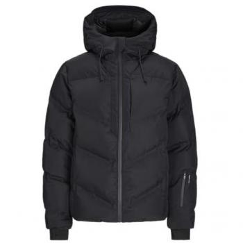 Jack & Jones Men's Quilted Puffer Jacket with Hood, Black, M