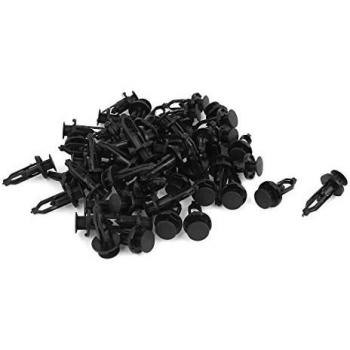 100 uds Remaches de Plástico Negro Guardabarros Parachoques Clips 8mm x 18mm x 27mm