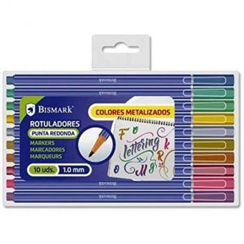 POESSA Rotulador Punta Metal 10 Colores Lettering 16,5cm